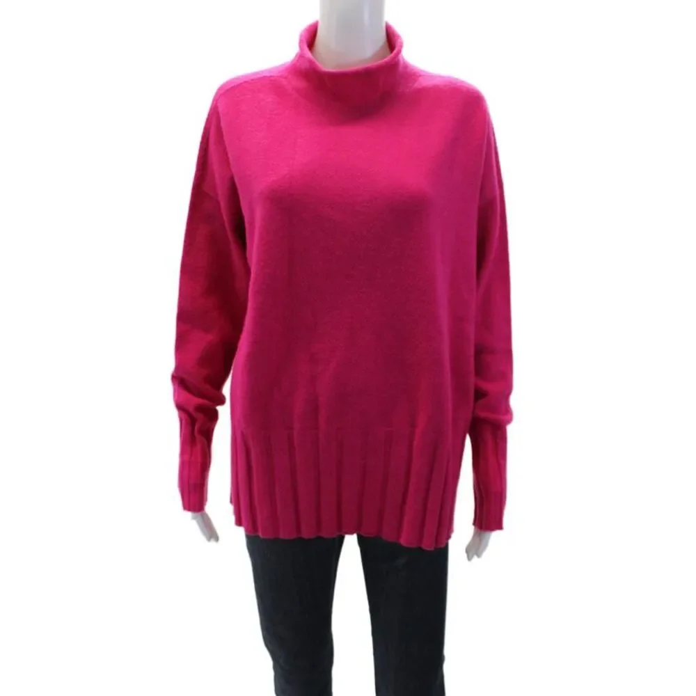 Renuar Womens Long Sleeves Pullover Turtleneck Sweater Pink Size Extra Large